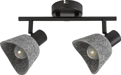 Zdjęcie produktu dla Spot sufitowy FARELIA popielato-czarny 2xE14x10W filc wym:21x28x11cm IP20 Rabalux