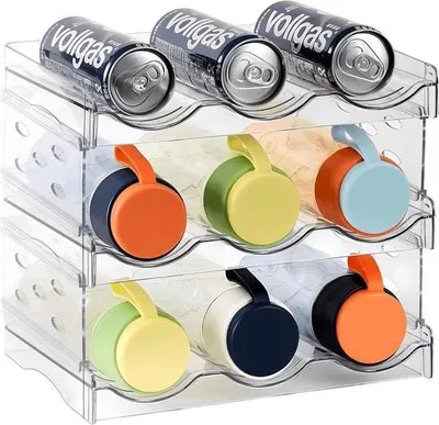 Immagine prodotto di Organizzatore per bottiglie d'acqua impilabili - Soluzione pratica - Confezione da 3 pezzi
