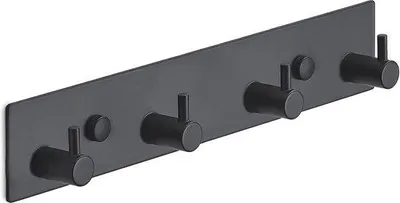 Produktbild von Famanu Wandhaken 4 Stück - 25 cm - Edelstahl - Schwarz