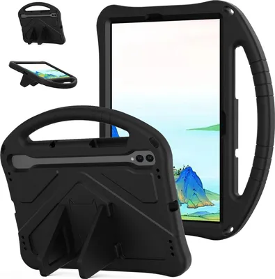 Obrázek produktu pro Dětské pouzdro pro Samsung Galaxy Tab S10 FE 10,9" 2025, EVA lehké nárazuvzdorné pouzdro s skládacím stojánkem a rukojetí černé