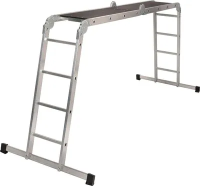 Image de Echelle avec plateforme Strend Pro, aluminium, articulee, 4x3, 4en1, max. 150 kg