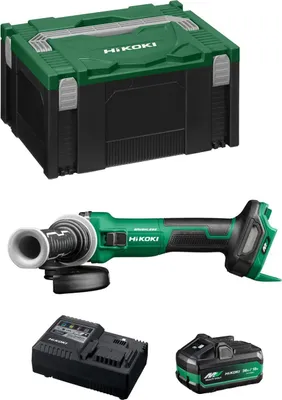 Produktbild von Winkelschleifer HIKOKI G3613DEB1X  (1 x 4,0Ah/8,0Ah + UC18YSL3 + Koffer HSC III)