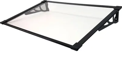 Produktbild von Vordach Alu II 145 x 90 cm schwarz Haustürdach Haustür Pultvordach Kunststoff