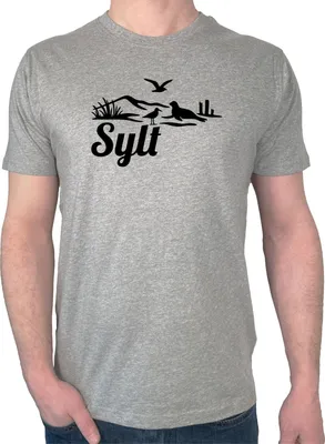 Produktbild von Huuraa Herren T-Shirt Sylt Strandmotiv 3XL Sport Grey Bio Baumwolle Fairtrade Herrenshirt Geschenkidee