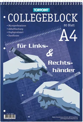 Produktbild von 10x Collegeblock DIN A4 Rechts & Linkshänder liniert