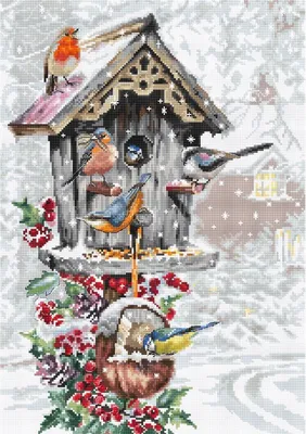 Produktbild von Luca-S Kreuzstich Set "Vogelhaus", Zählmuster, 25x36cm