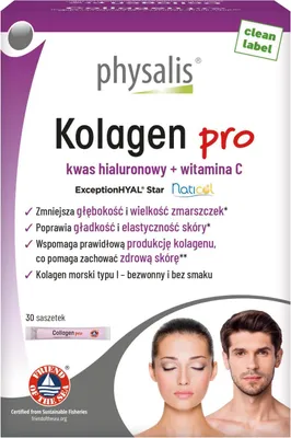KOLAGEN RYBI + KWAS HIALURONOWY + WITAMINA C 30 SASZETEK - PHYSALIS
