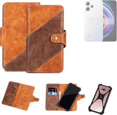 Produktbild von K-S-Trade Handyhülle Schutzhülle Bookstyle Case Wallet-Case kompatibel mit Xiaomi Redmi Note 12R Cover Klapphülle Kantenschutz Smartphone