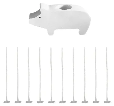 Produktbild von 1 Ferkelform, 10 Kerzendochte, Werkzeug zum Selbermachen eines Kerzenhalters, Silikonform, Tischdekoration