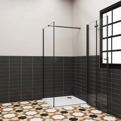 Produktbild von 85x70cm 185cm 6mm Duschkabine Duschtür Scharniertür Falttür mit Seitenwand