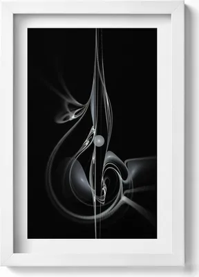 Produktbild von Moderne Abstraktion– Wandbild mit Rahmen – Gerahmtes Bild  – Wanddekoration – 20x30 cm – Weiß