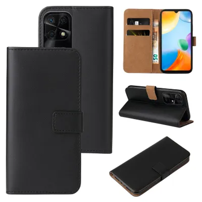 Produktbild von Handy Hülle für Xiaomi Redmi 10C Klapphülle Bookcase Flip Cover Handy Tasche Etui Farbe: Schwarz