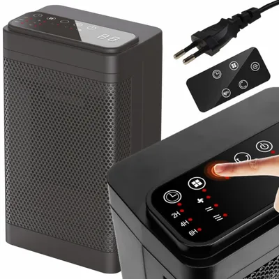 Zdjęcie produktu dla Grzejnik elektryczny ceramiczny kolumnowy farelka 1500W LED opcje timer RC