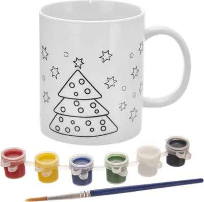 Obrázek produktu pro Orion | Malovaný hrnek - 350 ml - porcelán - sada s barvami - vánoční motivy