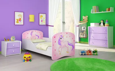 Produktbild von ACMA I Jugendbett Kinderbett Junior-Bett Komplett-Set mit Matratze Lattenrost Weiß 17 Pony 140x70