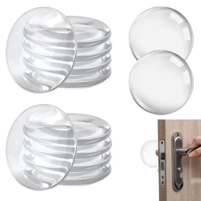 Produktbild von 12-teiliges Set selbstklebender Türstopper – transparente Wandstopper 40 x 8 mm, Silikon-Türstopper für Möbel und Wände, Aufprallschutz, ideal für Ostern und Karneval