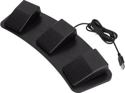 Obrázek produktu pro Trojitý USB pedál pro hry – ergonomický design – vysoká citlivost – fotobox – mechanické tlačítko