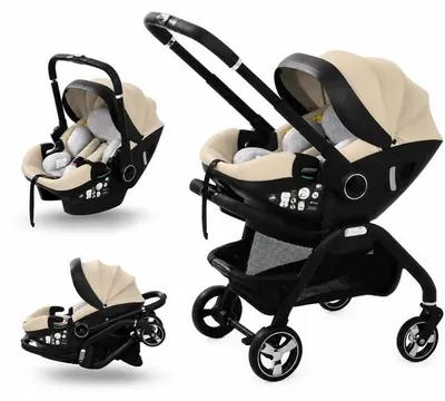 Produktbild von Kinderwagen 4-in-1 mit Babyschale (i-Size R129), umkehrbarer Wiege und Faltfunktion