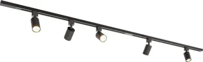 Image de HOFTRONIC - Kit système de rails droit 2x1 m 5 spots 2700K GU10 IP20 Noir