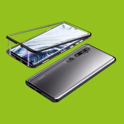 Image de Étui de protection pour smartphone avec aimant double face et bordure en verre