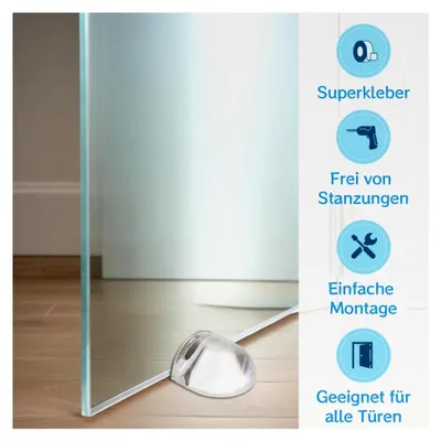 Produktbild von 4 Stück selbstklebende Türstopper für den Boden, transparente Bodentürstopper zum Schutz von Wand und Möbeln