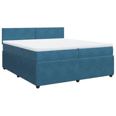 Produktbild von Boxspringbett mit Matratze Blau 200x200 cm Samt