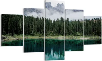 Produktbild von Bild auf Leinwand - Leinwandbild - 5 Teile - Landschaft Berge Wolken - 125x70cm - Wand Bild - Wanddeko - Wandbilder - Leinwanddruck - Bilder - Wanddekoration - Leinwand bilder - EA125x70-4671