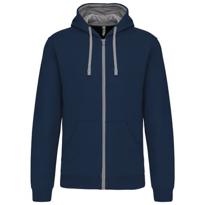 Produktbild von Kariban HERREN-KAPUZENSWEATSHIRT BICOLOR mit Reißverschluss
