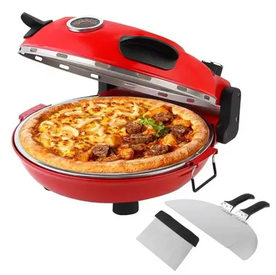 Pizzaofen elektrisch, 31 cm Steinplatte, 420 °C, 2 Pizzaschaufeln, Schneider