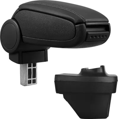 Image de Accoudoir central avec compartiment de rangement pour Renault Clio V Noir Accoudoir en similicuir