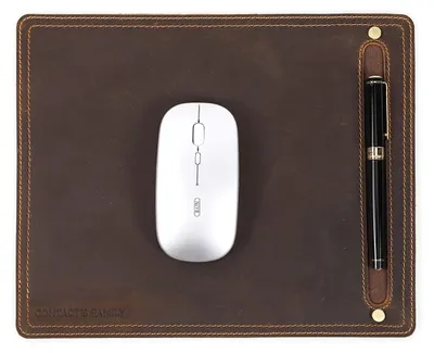 Produktbild von Echte Leder-Mauspad mit Stifthalter für Zuhause und Büro