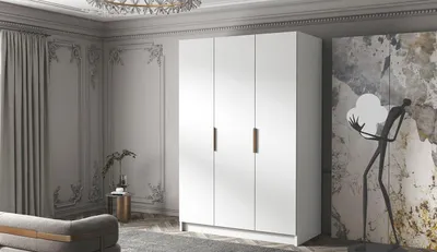 Produktbild von Kleiderschrank 150 cm COVO 1 - weiß / goldene Griffe