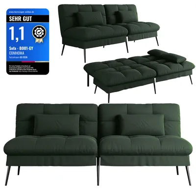 Zdjęcie produktu dla COMHOMA Sofa rozkładana z funkcją spania, rozkładana sofa futon, rozkładana sofa, narożnik, sofa dla gości, sofa 3-osobowa, z regulowanym oparciem
