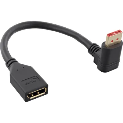 Produktbild von InLine DisplayPort 1.4 Adapterkabel ST/BU, 8K4K, nach unten gewinkelt, 0,15 m, DisplayPort, DisplayPort, Buchse, Stecker, 7680 x 4320 Pixel