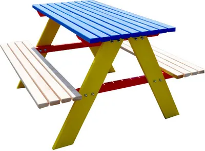 Produktbild von HOLZ Kindersitzgruppe Kindermöbel Set Kinder Sitzgarnitur Sitzgruppe Tisch Stuhl bunt Deko