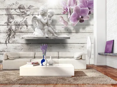 Produktbild von Vlies Fototapete 400x280 cm Tapeten Wandtapete XXL Engel Blumen h-A-0044-a-a