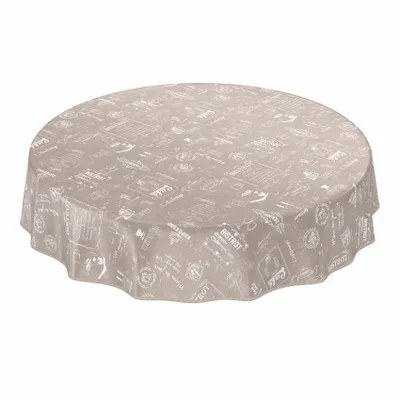 Produktbild von Tischdecke Wachstuch Essen Beige Robust Wasserabweisend Rund 140 cm