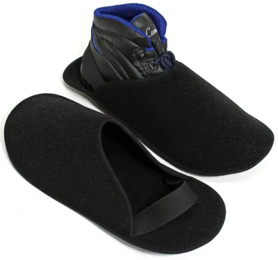 Produktbild von PANTOFFELMANN Handwerkerpantoffel leicht faltbar mit ABS-Sohle Herren Damen Filzpantoffel Überzieher Museumspantoffel Überschuh anthrazit L (41-48)