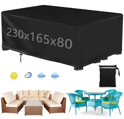 Produktbild von Gartenmöbel Abdeckung 420D 230x165x80cm Schwarz wasserdicht