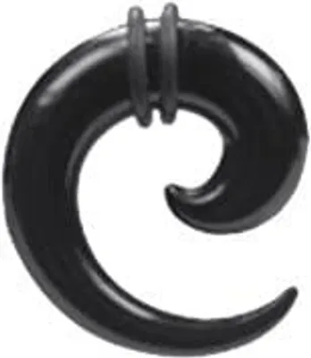 Produktbild von Karisma Ohr Dehnung Spirale Expander Acryl Schwarz Gummiring - VSP 10mm