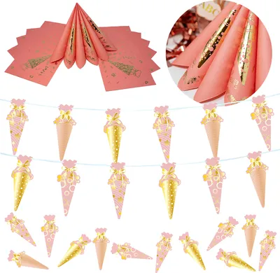 Produktbild von Oblique Unique Schuleinführung Schulanfang Einschulung Deko Set - Servietten + Zuckertüten Girlande + Konfetti Set