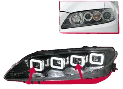 Produktbild von Scheinwerfereinheit, LED-Technologie, kompatibel mit Mazda 6 2004-2012, Alle LED