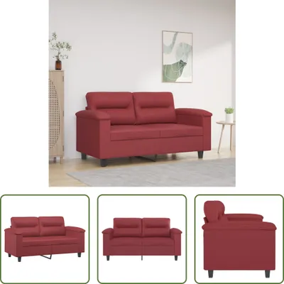 Produktbild von The Living Store 2-Sitzer-Sofa Weinrot 120 cm Kunstleder