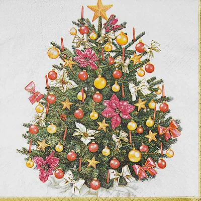 Produktbild von 1000x Weihnachtsservietten 3-lagig 33 x 33 cm Weihnachtsbaum