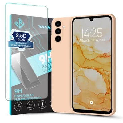 Produktbild von Hülle für Samsung Galaxy A35 5G mit 9H Displayglas Displayschutz Case Cover Bumper Smartphone Softgrip Schutzhülle Farbe: Rosa