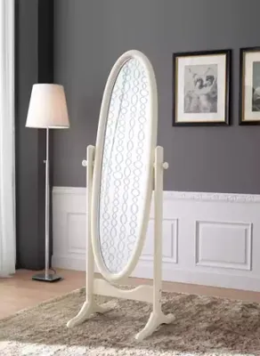 Produktbild von Spiegel Bodenspiegel groß Holzrahmen Wohnzimmer 57x164cm Beige