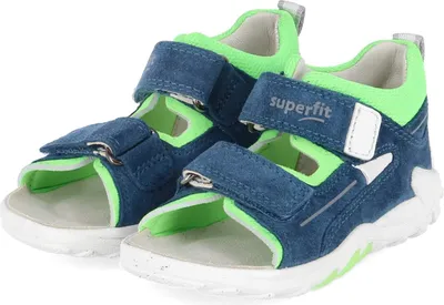 Produktbild von Superfit Jungen Sandalen Miniletten FLOW Blau Grün Rauleder Textil Größe: 22