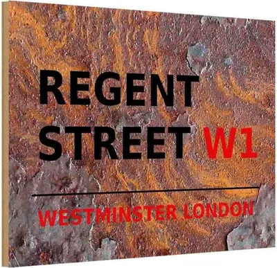 Produktbild von vianmo Holzschild 20x30 cm Westminster Regent Street W1 England