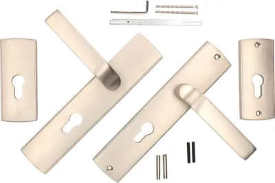 Produktbild von KOTARBAU® Tür-Schutzbeschlag 90 mm mit Rosetten für Zusatzschloss Satin Matt