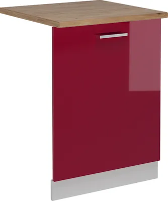 Image de Façade de lave-vaisselle Vicco R-Line Rouge brillant 60cm , PT Chêne, Model 54941